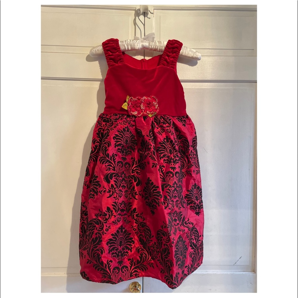 NWOT Girls C’est Chouette Red Velvet Holiday Special Occasion Dress - Size 6X